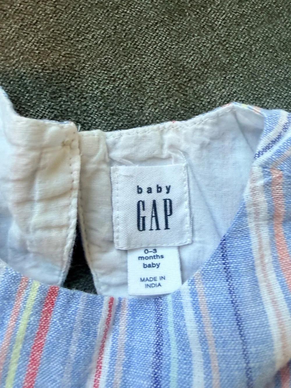 Gap Baby Linen-Cotton Bubble Shorty Set with matching headband - 0-3 Months